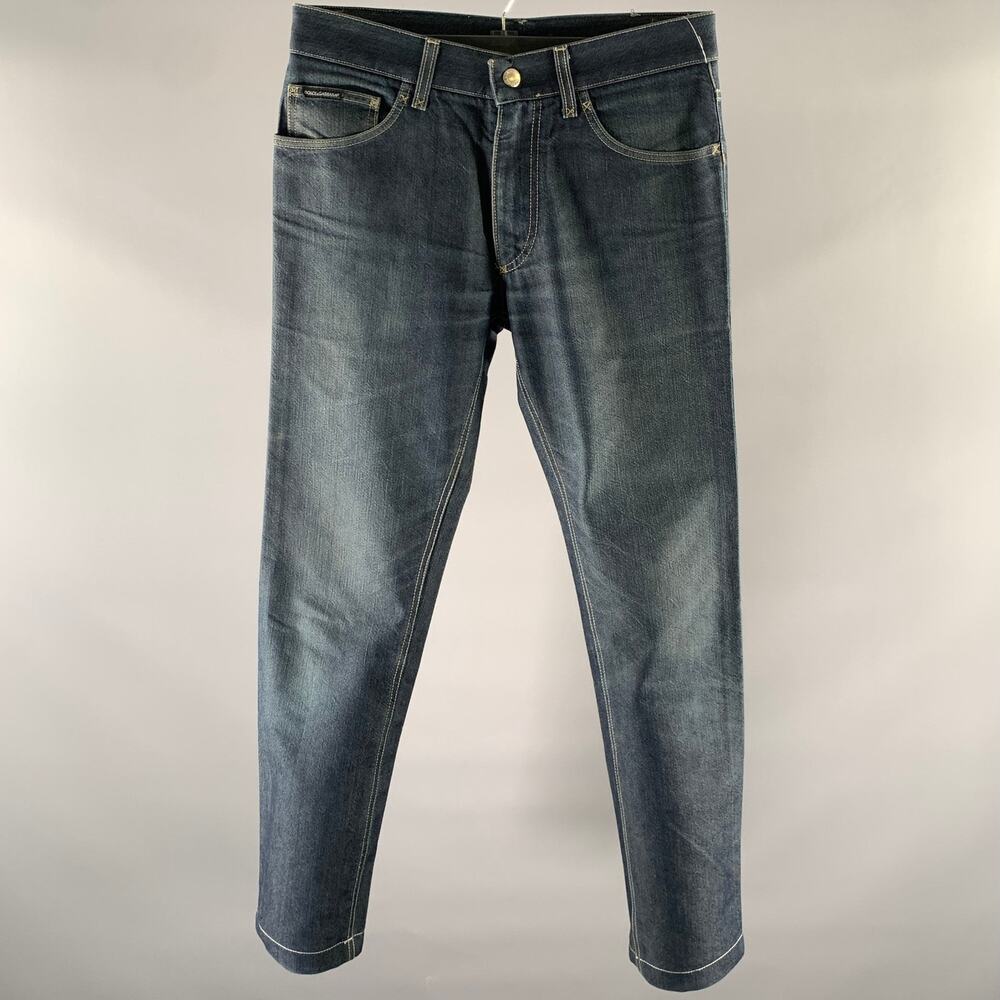 DOLCE & GABBANA Size 30 Navy Indigo Denim Slim Jeans